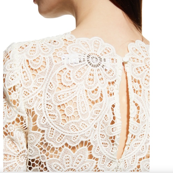 NWT $540 Self-Portrait Floral Guipure Midi Dress in Ivory - sizes 2 and 10! - Picture 7 of 7